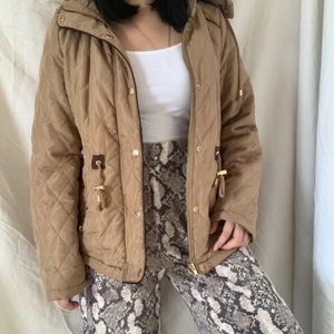Brown gold anorak jacket